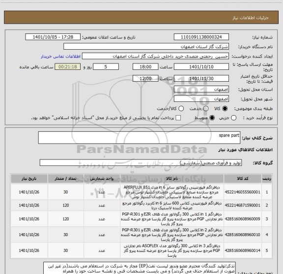 استعلام spare part