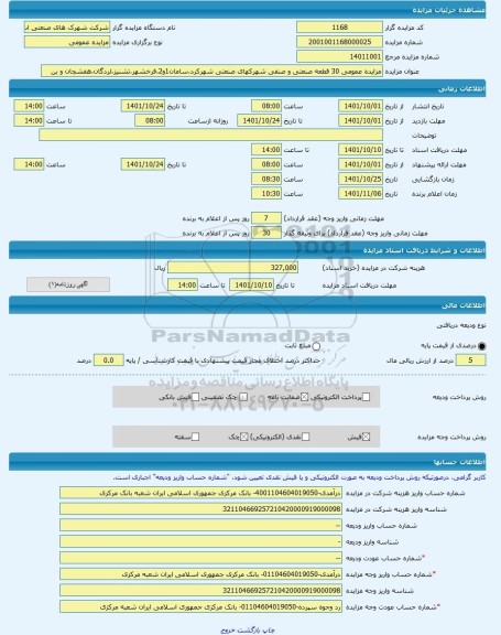 مزایده ، مزایده عمومی 30 قطعه صنعتی و صنفی شهرکهای صنعتی شهرکرد،سامان1و2،فرخشهر،تشنیز،لردگان،هفشجان و بن -مزایده زمین  - استان چ
