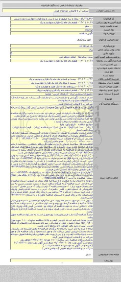 مناقصه, انجام خدمات نگهبانی و حفظ و حراست از مخازن، تأسیسات، تصفیه خانه ها، ایستگاههای پمپاژ و ساختمانهای اد