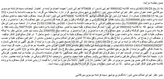 مزایده فروش اموال
