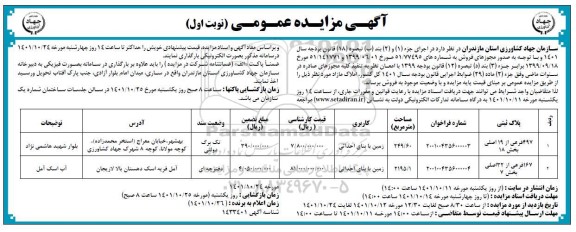 مزایده فروش ملک مازاد - کاربری زمین با بنای احداثی -