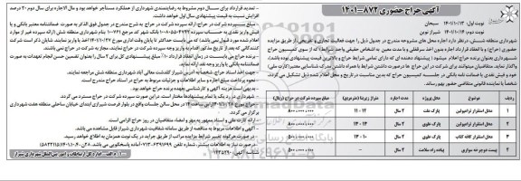آگهی حراج حضوری اجاره محل استقرار ترامپولین ..