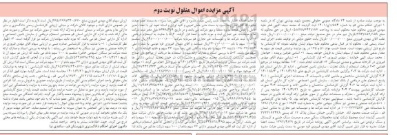 مزایده فروش سهام نوبت دوم 
