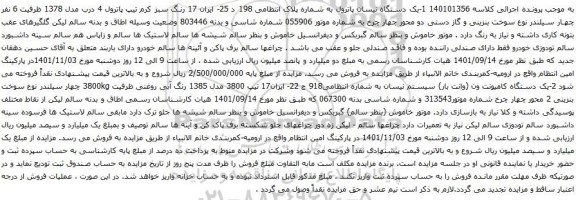 آگهی مزایده یک دستگاه نیسان پاترول