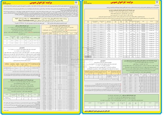 مزایده تعدادی از املاک- نوبت دوم