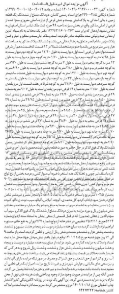 مزایده دو دانگ مشاع از ششدانگ یک قطعه زمین