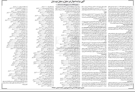 مزایده سه دانگ از یک آپارتمان ...