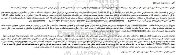 مزایده فروش شش دانگ ملک