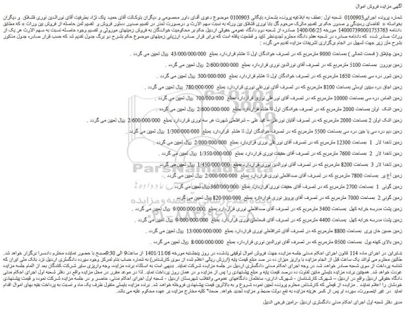 مزایده فروش زمین 