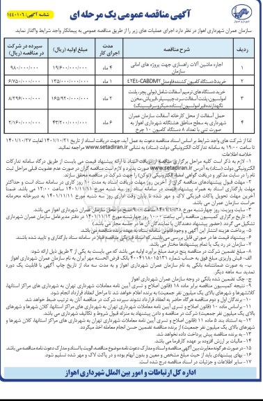 مناقصه اجاره ماشین آلات راهسازی ...