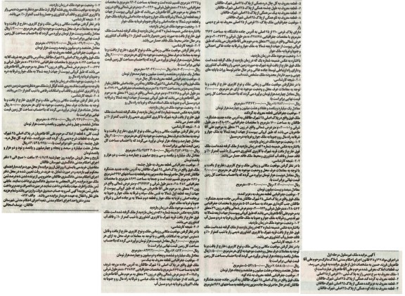 مزایده قطعات املاک ملک معروف به سرخ دیمی زارع به پلاک ثبتی 410 فرعی از 25 اصلی 