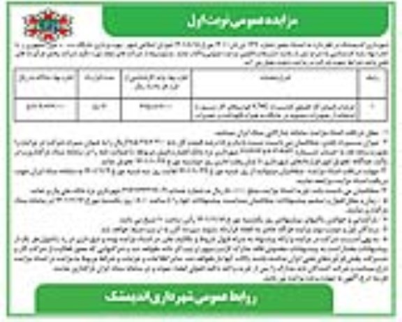 مزایده بهره برداری جایگاه CNG 