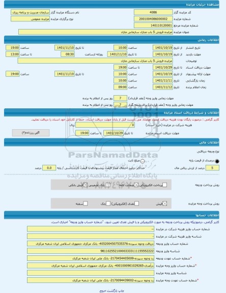 مزایده ، مزایده فروش 5 باب منازل سازمانی مازاد -مزایده ویلایی  - استان گیلان