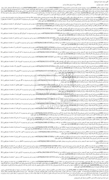 مزایده فروش 1-قطعه زمین زراعی دیم موسوم به 