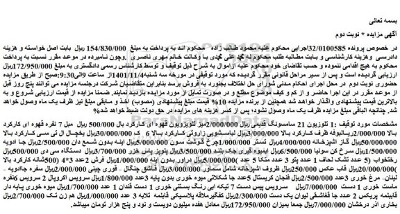 مزایده فروش تلوزیون 21 سامسونگ قدیمی و...