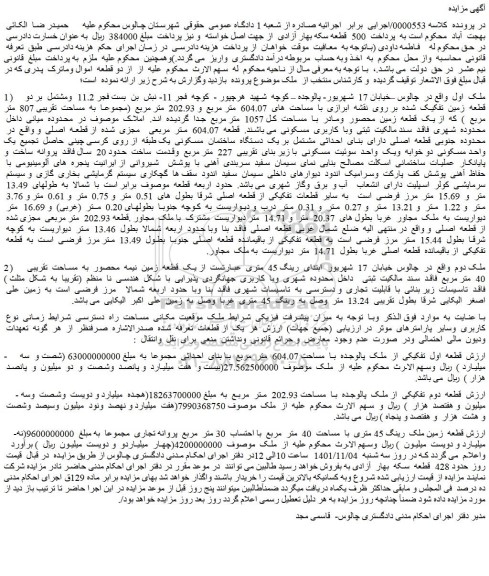 مزایده فروش ملک