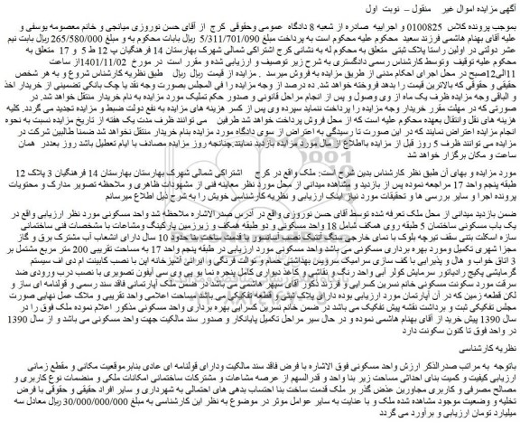 مزایده فروش ملک