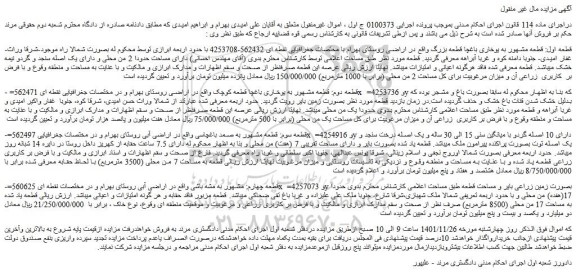 مزایده فروش زمین