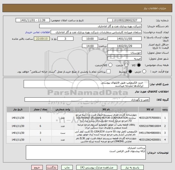استعلام خرید الکتروپمپ طبق فایلهای پیوستی
ایرانکدها مشابه میباشند