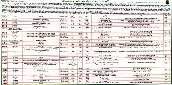 مزایده فروش تعدادی از املاک مازاد به پلاک ثبتی 1053 فرعی از 34 اصلی و 1006 فرعی از 34 اصلی و غیره 