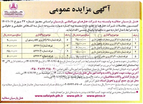 مزایده اجاره غرفه شماره 1 با کاربری متعارف...