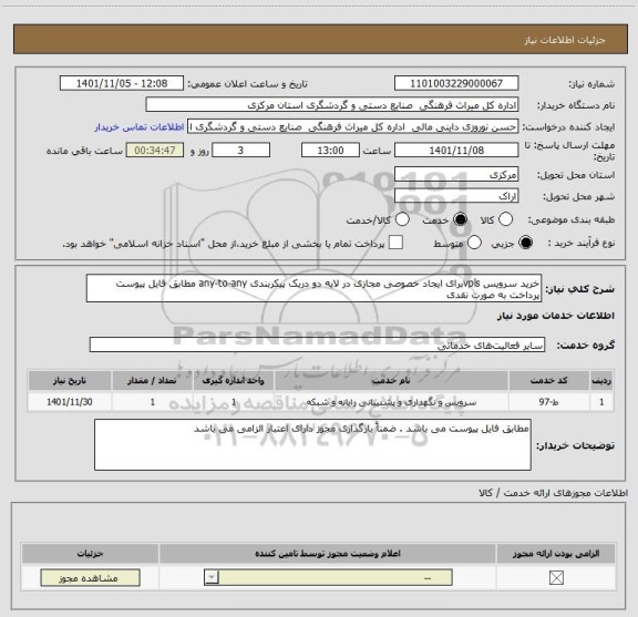 استعلام خرید سرویس vplsبرای ایجاد خصوصی مجازی در لایه دو دریک پیکربندی any-to-any مطابق فایل پیوست  پرداخت به صورت نقدی