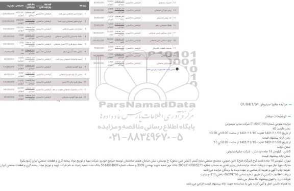 مزایده انواع کارتن ضایعاتی پرس شده ...