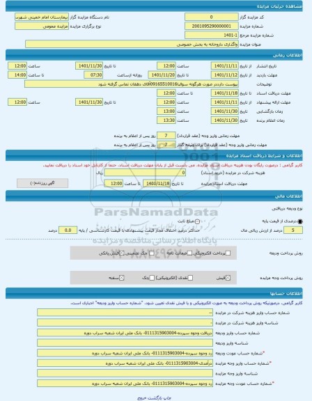 مزایده ، واگذاری داروخانه به بخش خصوصی -مزایده ساختمان  - استان لرستان