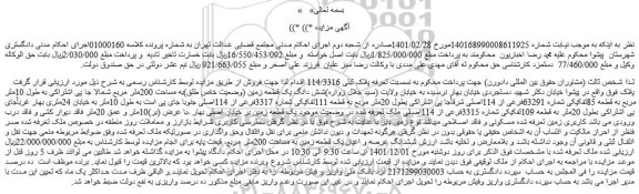 مزایده فروش شش دانگ یک قطعه زمین (وضعیت خاص طلق)به مساحت 200متر مربع