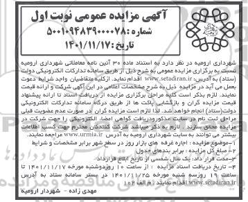 مزایده اجاره غرفه های بازار روز در سطح شهر 