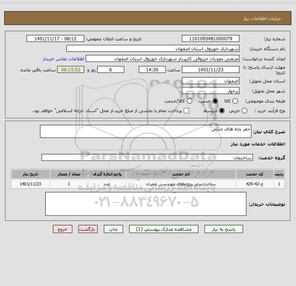 استعلام حفر چاه های جذبی