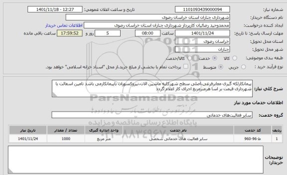 استعلام پیمانکارلکه گیری معابرفرعی،اصلی سطح شهرکلیه ماشین الات،نیروکسورات باپیمانکارمی باشد تامین اسفالت با شهرداری قیمت بر اسا هرمترمربع اجرای کار اعلام گردد