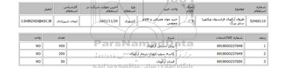 استعلام، ظروف آرکوپال فرانسوی ویکتوریا سایز بزرگ