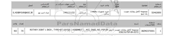 استعلام، مجموعه کامل روتاری جوینت یک اینچ