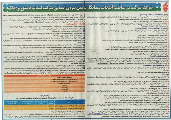 مناقصه انتخاب پیمانکار تامین نیروی انسانی