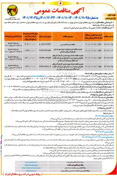 مناقصه خرید هادی مسی...