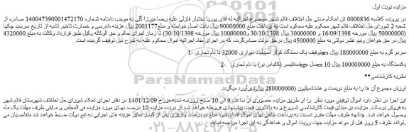 مزایده فروش یک دستگاه کولر اسپیلیت دیواری 32000 با نام تجاری ars سردو گرم و...