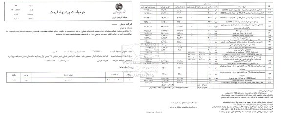 استعلام عملیات اجرای مفصلبندی فیبرنوری 