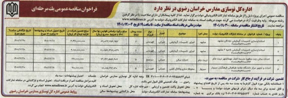 مناقصه استانداردسازی تاسیسات گرمایشی