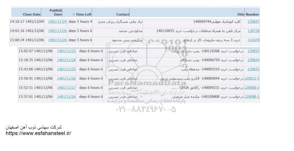 استعلام کلید اتوماتیک هوایی و....