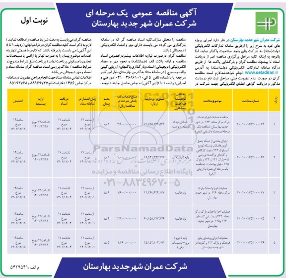 مناقصه عملیات اجرا و احداث پارک مرکز ...