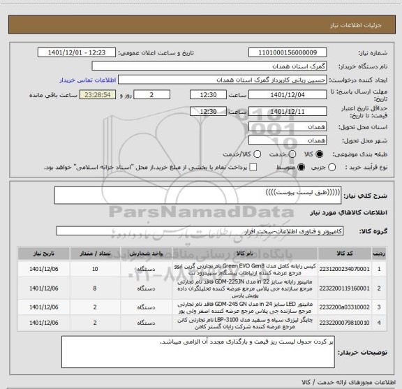 استعلام (((((طبق لیست پیوست))))