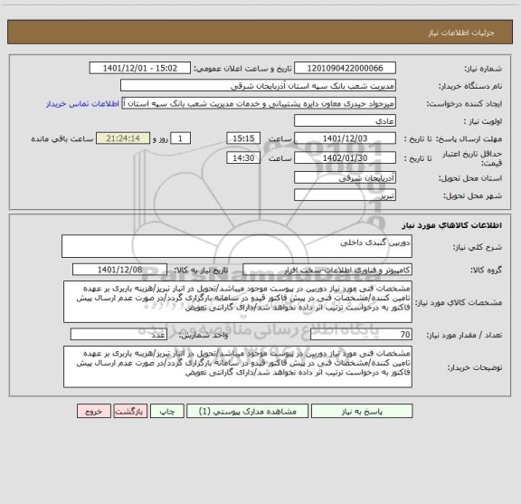 استعلام دوربین گنبدی داخلی