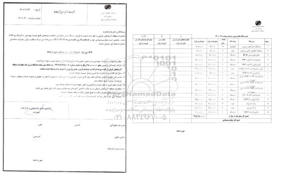 استعلام مزایده فروش دستگاه های مخابراتی اسقاط و مستعمل