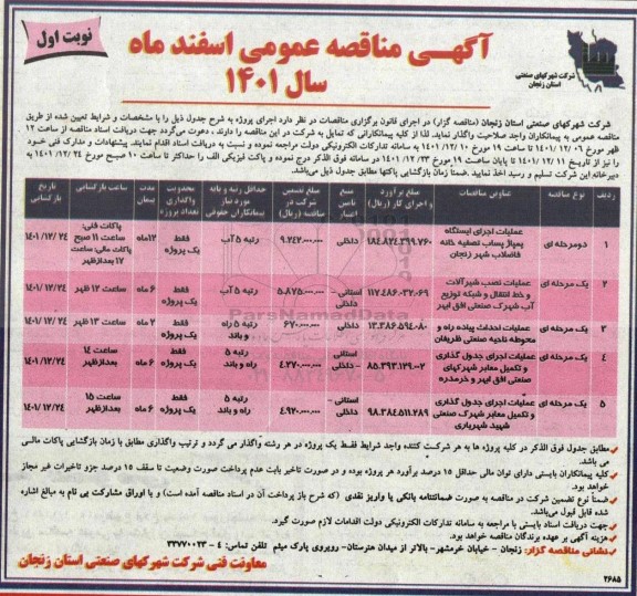مناقصه عمومی عملیات اجرای ایستگاه پمپاژ پساب تصفیه خانه فاضلاب شهر و...