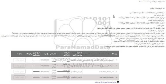 مزایده کلیم ورق زنگ زده ....
