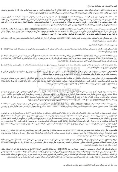 مزایده فروش  قطعه باغ 