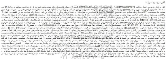 مزایده زمین به مساحت 250 مترمربع
