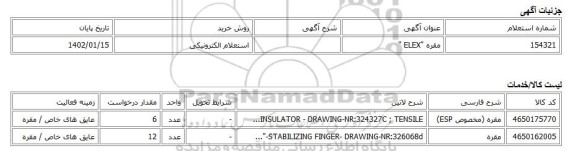 استعلام الکترونیکی، مقره
