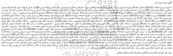 مزایده فروش ملک مشاعی (پلاک فرعی 1284از اصلی 4 )